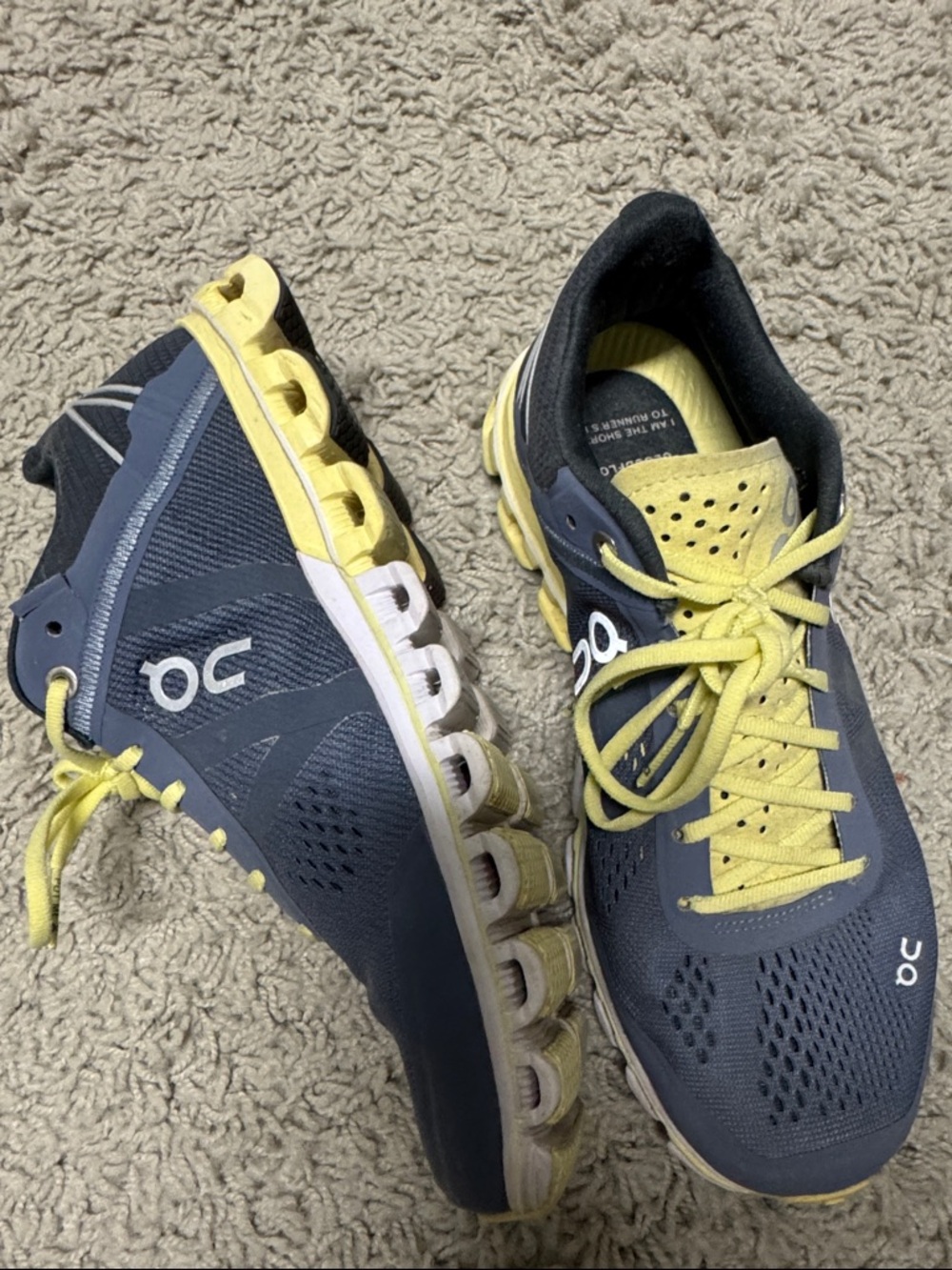 On Running Black and Yellow Women's Running Shoes